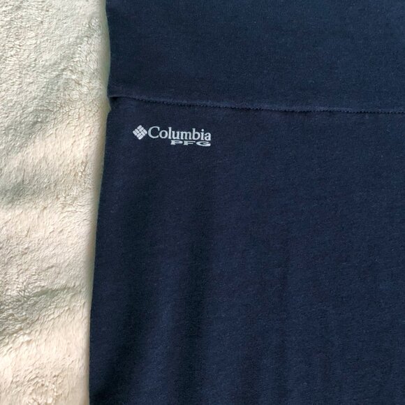 Columbia Cotton Long Navy comfortable skirt long at back rise at front Midi M - Picture 3 of 5